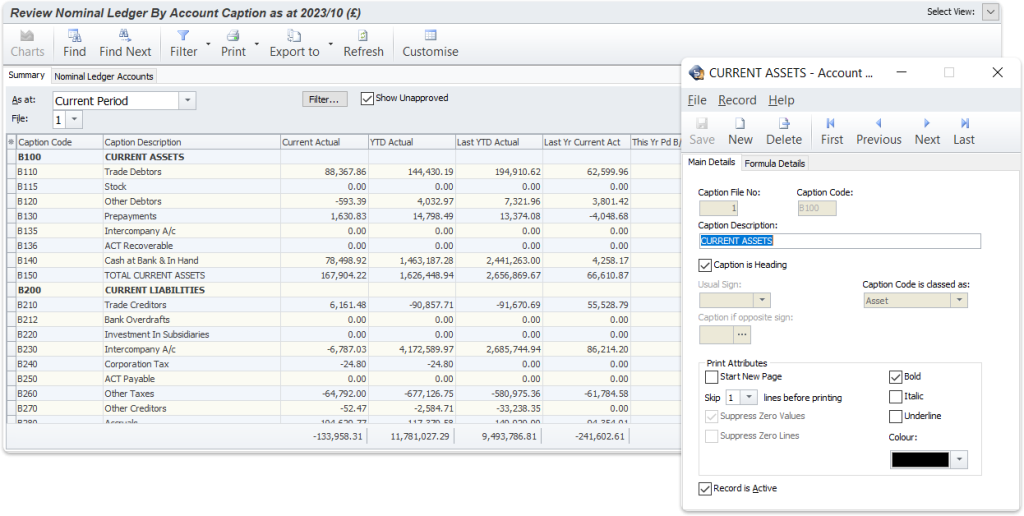 Nominal ledger business solutions