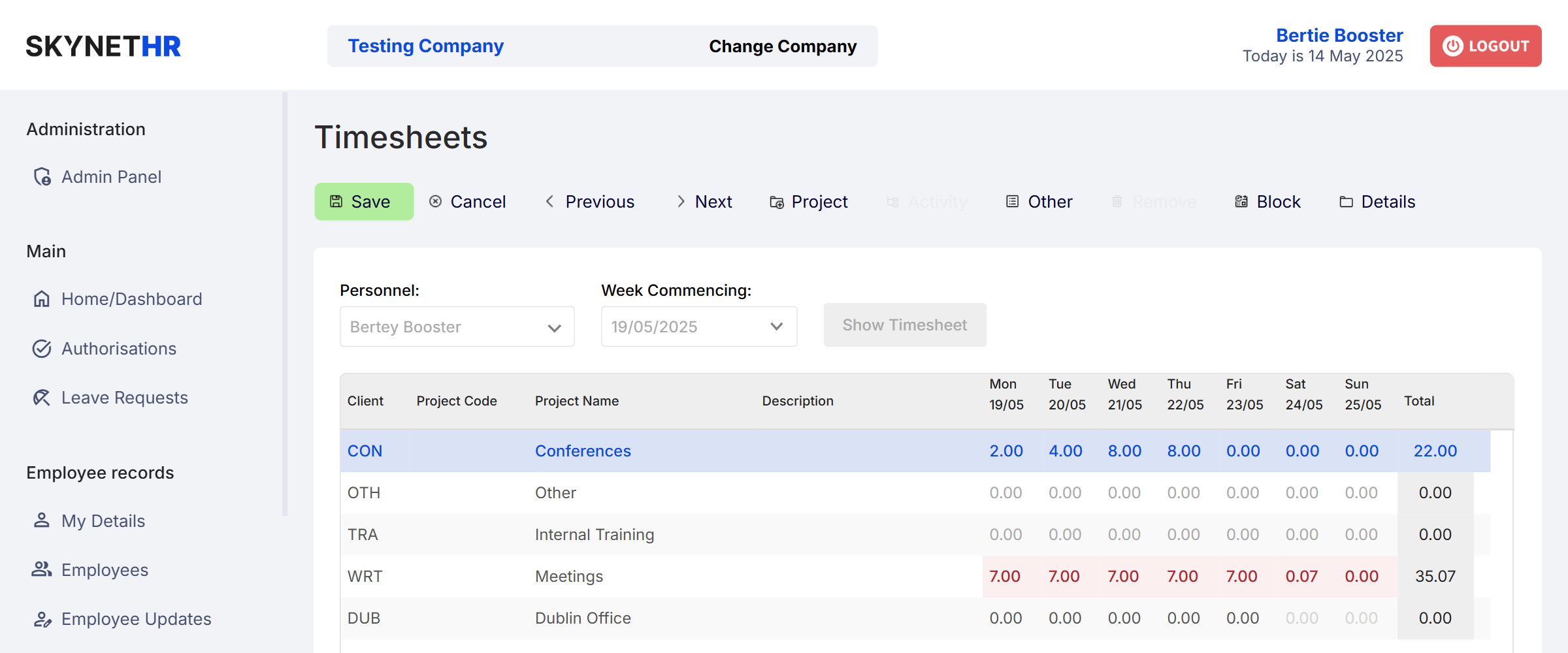 Skynet Timesheet Software