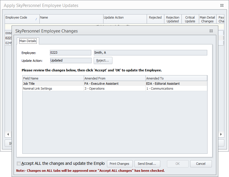 HR Updates in Payroll software
